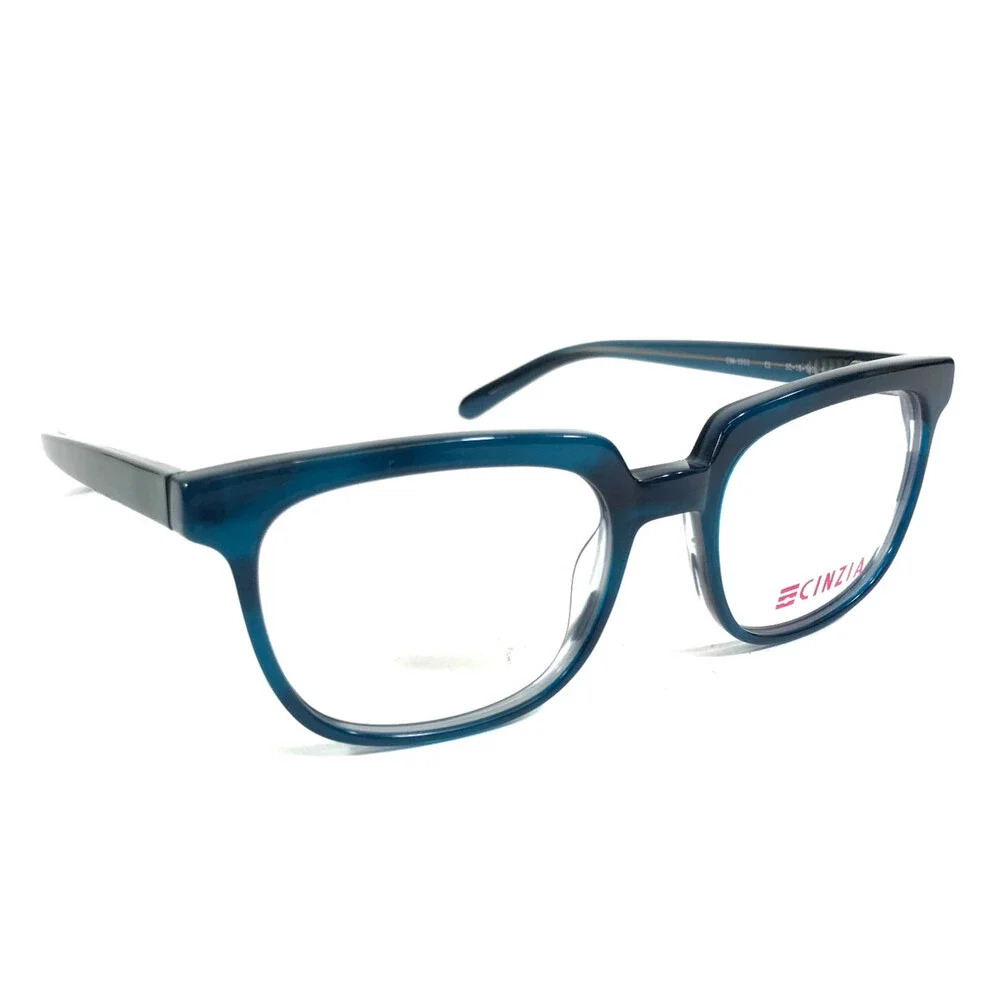 Cinzia Eyeglasses Frames CIN-5063 C1 Shiny Blue Square Full Rim 50-18-140